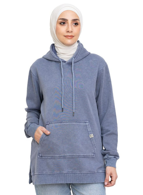 Baby Blue Washed Hoodie Vent - Khotwh